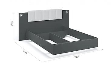 Двуспальная кровать с мягким изголовьем и подсветкой, с ортопедическим — 2