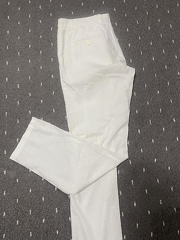 джинсы зауженные: Белые мужские брюки Nes Slim. - Посадка: slim (узкий, аккуратный — 2