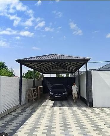 Металлические навесы для авто и двора - Каркас: стальные стойки и — 1