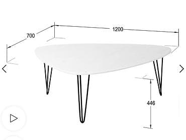 study table: Продается журнальный стол «Престон» | белый бетон | идеал Размер — 3