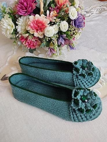 синие туфельки: Домашние тапочки, 38, Новый, цвет - Синий, Самовывоз — 3