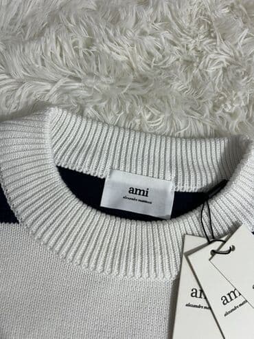 Аксессуарлар: Полосатый свитер Ami Paris (ami alexandre mattiussi) - Модель: в — 4