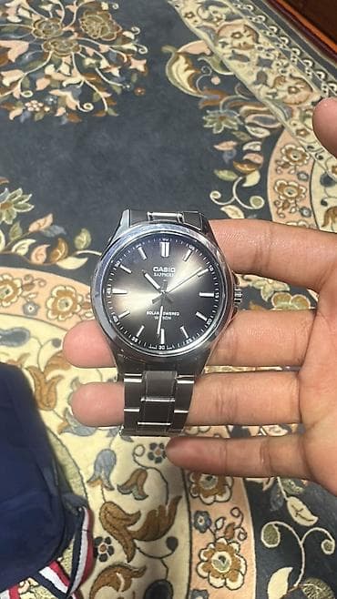 ош саат: Классикалык сааттар саат, Casio, Күмүш, Жапония, Суу өткөрбөөчү, Эркектердики, Жаңы — 4