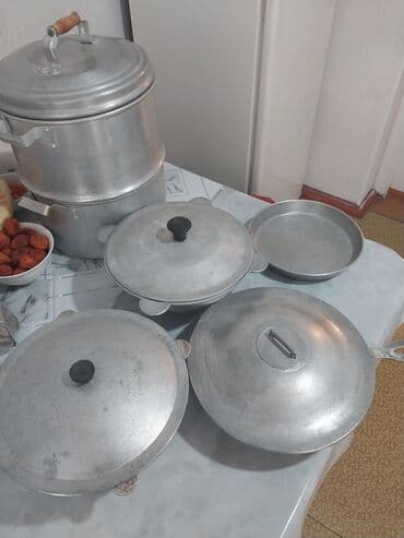 набор посуды цептер 12 предметов цена: Набор алюминиевой посуды для кухни. В составе: - Двухъярусная — 1