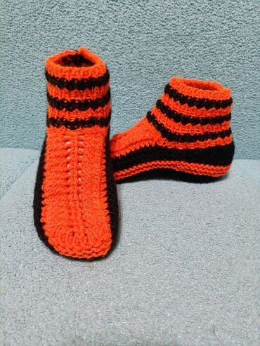 перчатки найк: Вязаные тапочки -носочки 🩵💛🩵 — 9