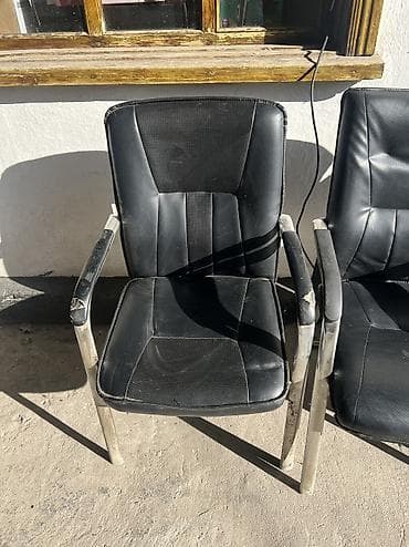 Офис креслолору: Офис креслолор, Дөңгөлөксүз, түсү - Кара, Экокожа — 2