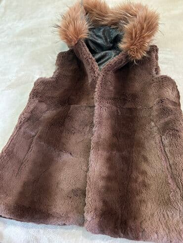 шуба кроликовая: Шуба, Короткая модель, Индия, С капюшоном, M — 3