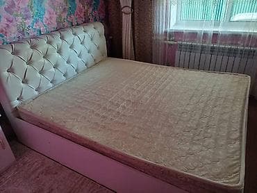 двуспальная кровать с подъемным механизмом: Двуспальная кровать с подъемным механизмом и мягким изголовьем - — 4