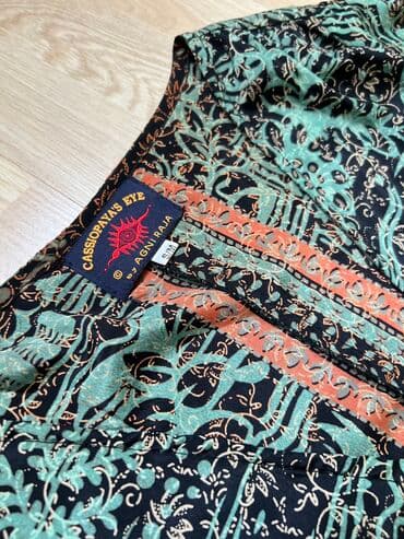 шелковых: Вечернее платье, Длинная модель, Шелк, С рукавами, Шлейф, M — 2