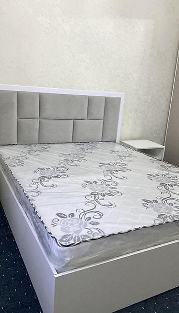 лофт полки: Спальный гарнитур в современном стиле, цвет — светло‑серый/белый — 3