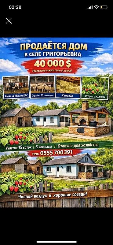 Дом в селе Григорьевка. Цена: 40 000 $ (на изображении указано
