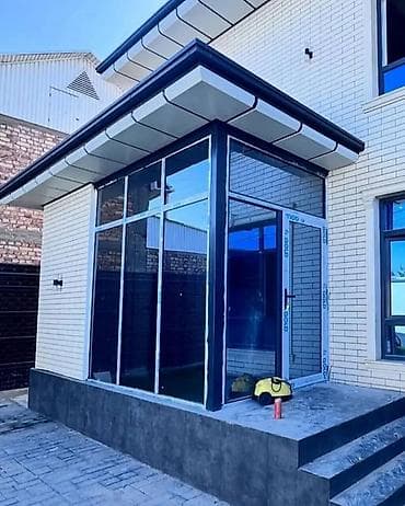 Утепление: Алюминиевое окно на заказ, Тип окна: Панорамные, Декоративные особенности: Фрамуга, Платная установка, Без рассрочки — 1