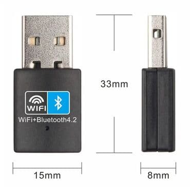 wifi адаптер: 2в1 USB адаптер Wi-Fi + Bluetooth 4.2. Новый. Не требует установки — 2