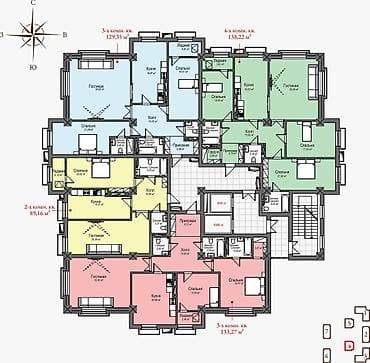 pro group: 3 комнаты, 129 м², Элитка, 10 этаж, Готовая ПСО (под самоотделку) — 2
