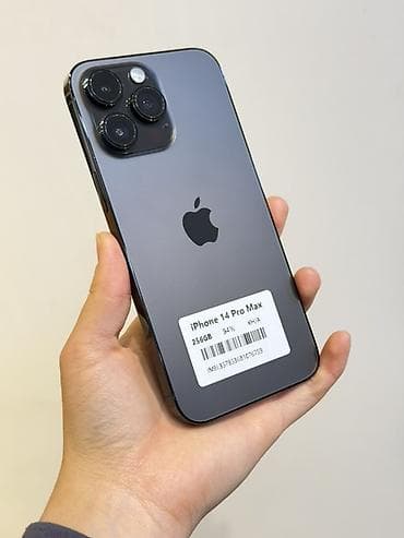 IPhone 14 Pro Max, Б/у, 256 ГБ, Графит, Зарядное устройство, Защитное стекло, Чехол, В рассрочку, 94 %