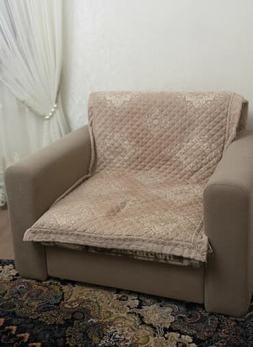 шкаф 3 дверный: Кресло-кровать, Б/у, Односпальный, Самовывоз, цвет - Бежевый — 1