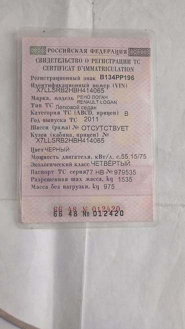 Продажа авто: Renault Logan: 2011 г., 1.4 л, Механика, Бензин, Седан — 7