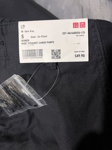 карго джинсы женские: Брюки женские Uniqlo США 🇺🇸 модель карго. Цвет: черный. Посадка — 4