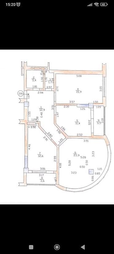 одно комнатный квартиры: 3 комнаты, 89 м², Элитка, Вефа ТЦ Элитка, 8 этаж, Дизайнерский ремонт — 9