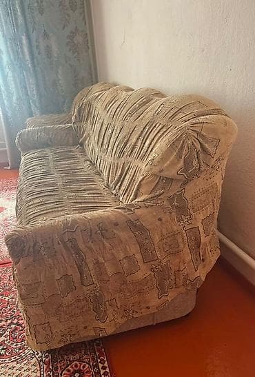 паталь: Комплект мягкой мебели, Б/у, Самовывоз, Платная доставка, цвет - Бежевый — 9