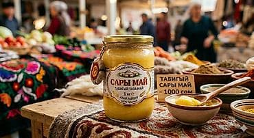 под масло: Сары май — натуральное топлёное масло Характеристики: - Состав: 100% — 1