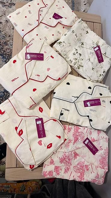 пижама муслин: Женские пижамные комплекты с коротким рукавом тройка — 7