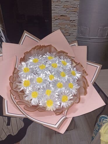 декоротивные цветы: *Букеты роз из атласных лент.🌹 *Букеты ромашек из атласных лент.🌼 — 12