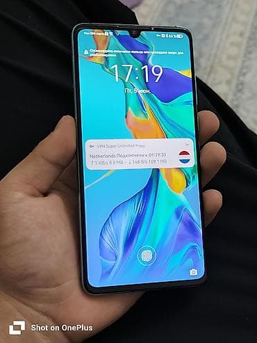 honor magic: Huawei P30, Б/у, 128 ГБ, цвет - Голубой, 2 SIM — 4