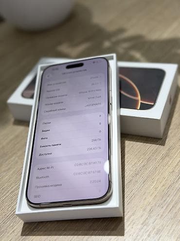 ssd sata: IPhone 16 Pro Max, Б/у, 256 ГБ, Desert Titanium, Коробка, 91 % — 9