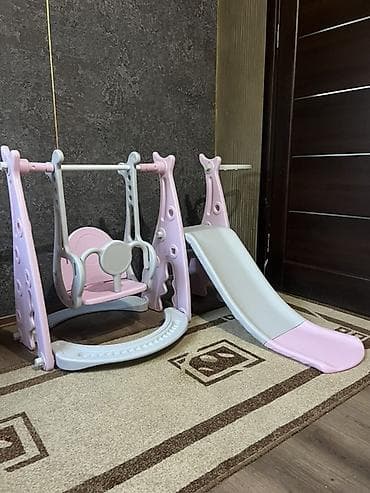 детский айфон: Детский игровой комплекс 3-в-1 для дома - Комплектация: горка, качели — 5