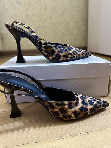 leopard 5: Туфли-лодочки с открытой пяткой (slingback) и леопардовым принтом. - — 1
