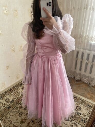 велюровые платья для полных: Вечернее платье, Пышное, Длинная модель, M — 2