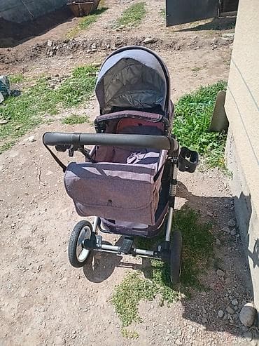 коляски viki: Коляска универсальная (люлька/прогулочный блок) в серо-фиолетовом — 5