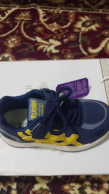 Детские кроссовки BSXOAM - Цвет: тёмно‑синий с жёлтыми вставками и — 1