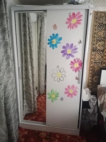 кийим салуучу шкаф: Уктоочу бөлмө гарнитуру, Жаңы, Эки кишилик керебет, түсү - Боз — 2