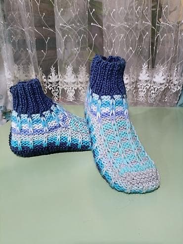 тапчаны деревянные: Вязаные тапочки -носочки 🩵🩷💜 ручная работа — 5