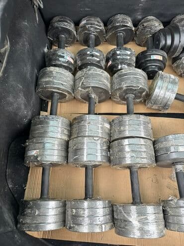 гантели для начинающих дома: Набор разборных гантелей с дисками различного веса. Грифы гантелей с — 1