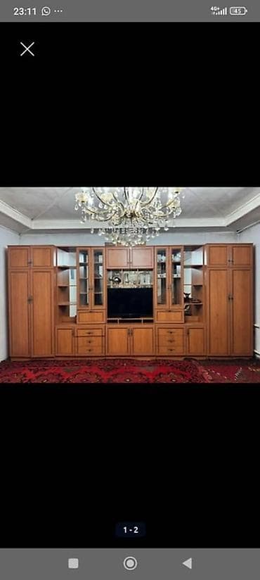 тез арада: Дубал шкаф, Дубал шкаф түрү: Модулдуу, Үй, конок бөлмөсү үчүн, Өзгөчөлүктөрү: Телевизор коюучу бөлүк менен — 1