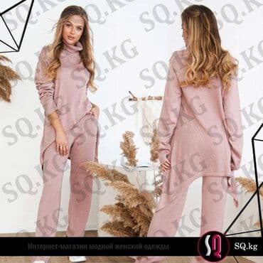 туника трикотажная: Трикотажный костюм (туника свободного кроя + брюки на резинке) — 3