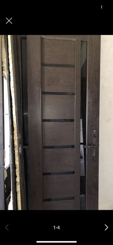 Двери для домов и квартир, Деревянная, Одностворчатая, Со стеклом, цвет - Коричневый