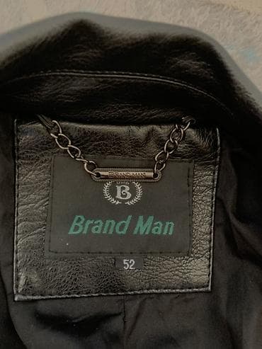 короткие куртки: Мужская куртка Brand Man, размер 52. - Цвет: черный - Материал — 2