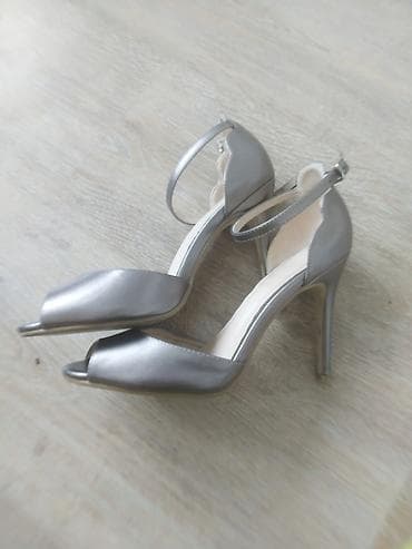 pull and beer: Туфли серебристые с открытым мыском, высота каблука 10см размер 37 — 4