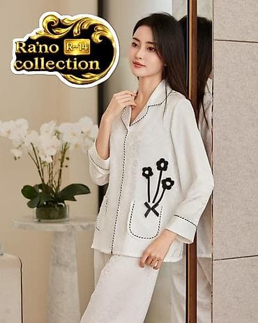 нижнее белье женский: Женские пижамные костюмы с длинным рукавом - Комплект: рубашка на — 9