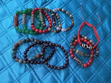 Жеке буюмдар: ДЗИ браслет денежный, ожерелье, натуральные камни, браслет гелиотроп — 1