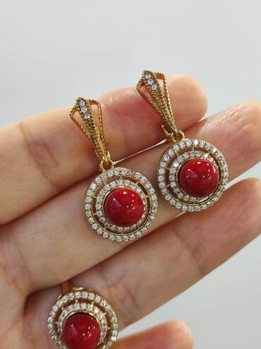 эксклюзивные свадебные пригласительные: Набор украшений, Проба 925, Женские, Новый — 3