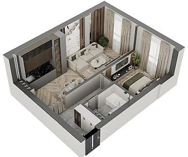 готовые однокомнатные квартиры: 1 комната, 47 м², Индивидуалка — 3