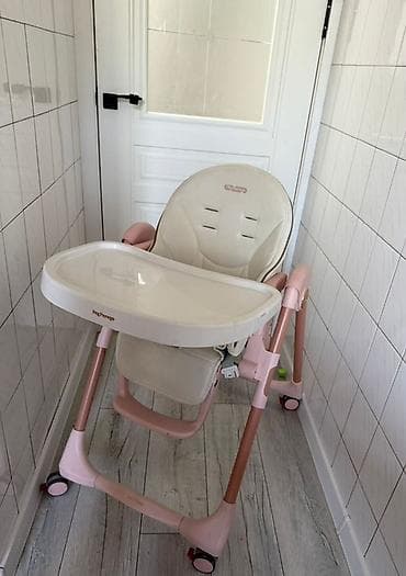 pap: Стульчик для кормления, Б/у, Peg perego, Пластик, Трансформер, цвет - Розовый, Самовывоз, Платная доставка — 3