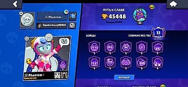 Аккаунт Brawl Stars высокого уровня. Основные характеристики: - Путь
