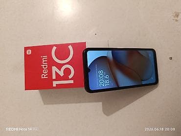 13c: Redmi, Redmi 13C, Б/у, 256 ГБ, цвет - Черный, 2 SIM — 2