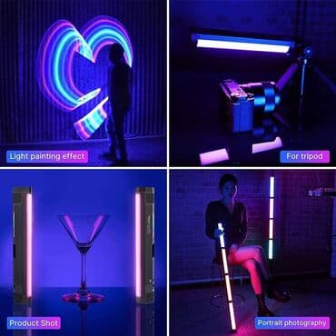 кольцевая лампа для видео: Осветитель светодиодный RGB Light Stick для фотосъемки с регулируемой — 7